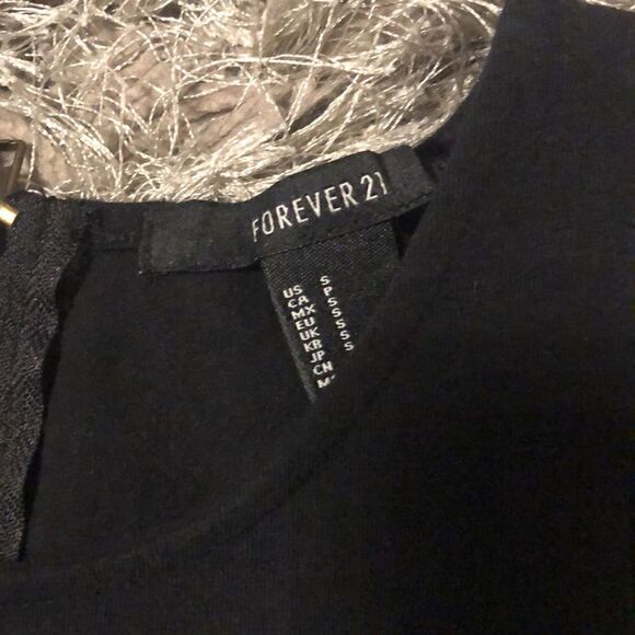 Womens Juniors Forever 21 Black Fitted Dress Small‎ - Picture 2 of 3